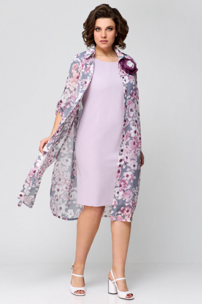 Кардиган, платье Мишель стиль 1188 розово-серый - фото 5