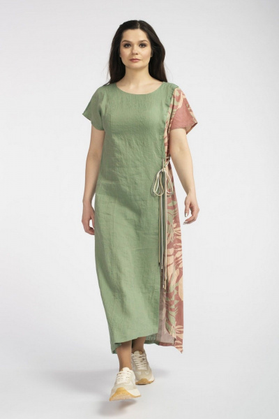Платье FASHION CENTRE Л-3463.1 зелёный_меланж - фото 1