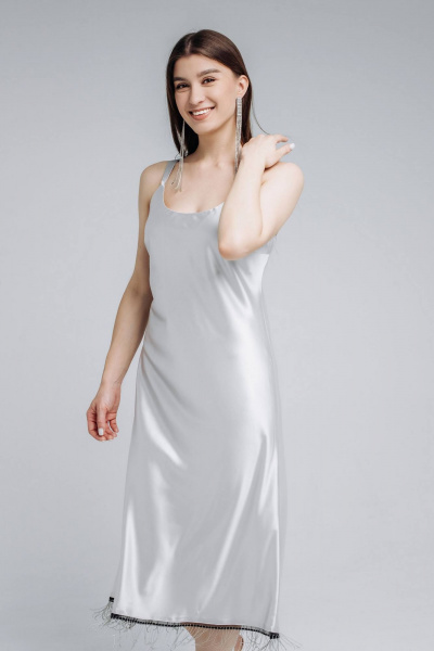 Платье Legend Style D-052 серебро - фото 5