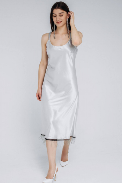 Платье Legend Style D-052 серебро - фото 4