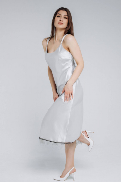 Платье Legend Style D-052 серебро - фото 3
