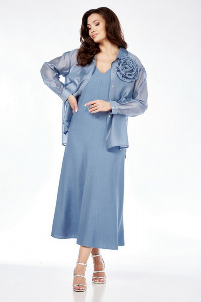 Блуза, платье Магия моды 2431 голубой - фото 7