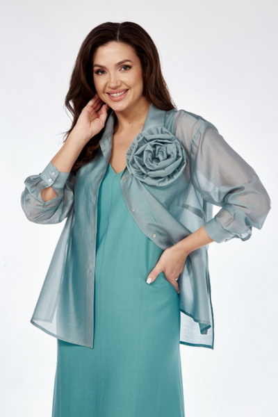 Блуза, платье Магия моды 2431 бирюза - фото 4