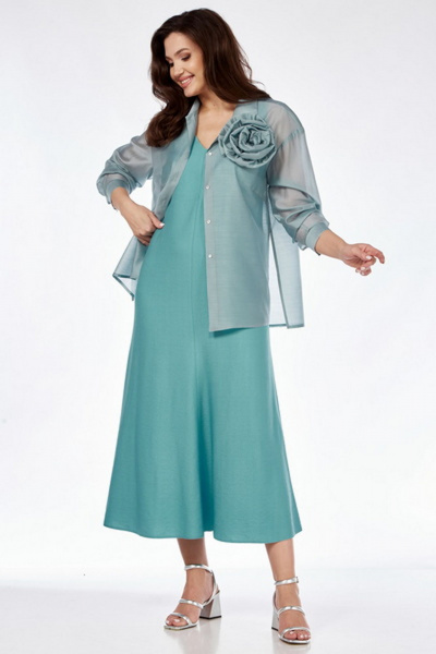 Блуза, платье Магия моды 2431 бирюза - фото 3