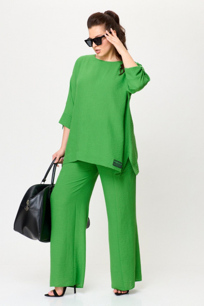 Блуза, брюки Anastasia 1102 ярко-зеленый - фото 5