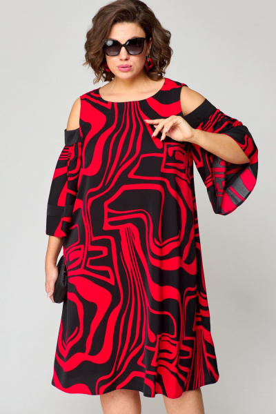 Платье EVA GRANT 7145 красный_принт - фото 9