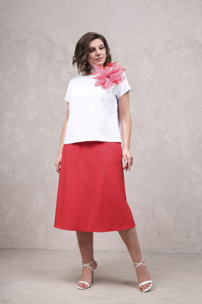 Майка, юбка Avanti 1638 красный-белый - фото 1