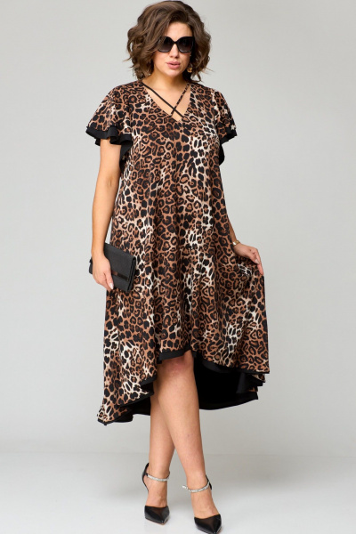 Платье EVA GRANT 7223 леопард+принт - фото 3