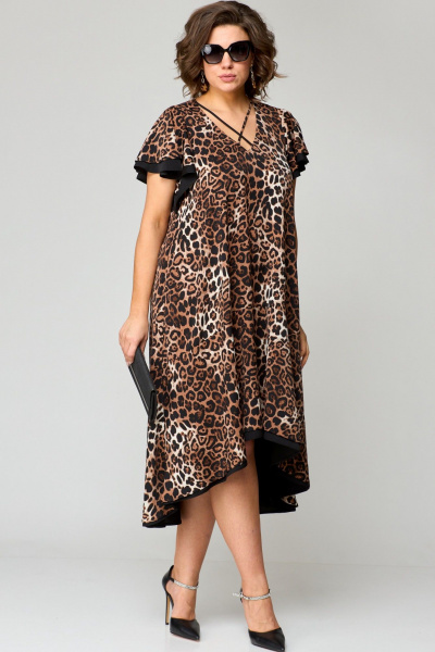 Платье EVA GRANT 7223 леопард+принт - фото 1