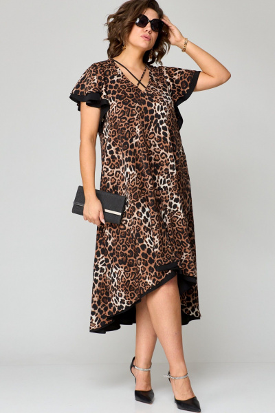 Платье EVA GRANT 7223 леопард+принт - фото 2