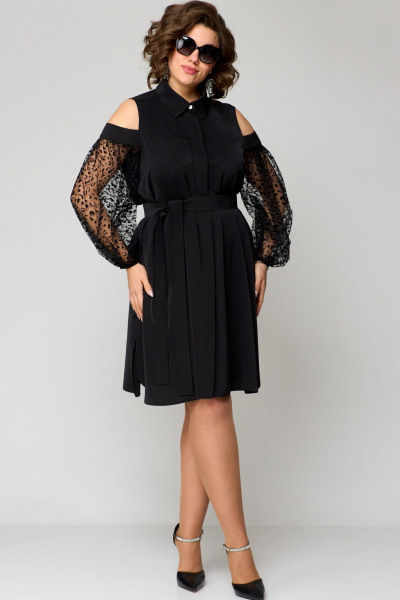 Платье EVA GRANT 7322 черный+кружево - фото 11