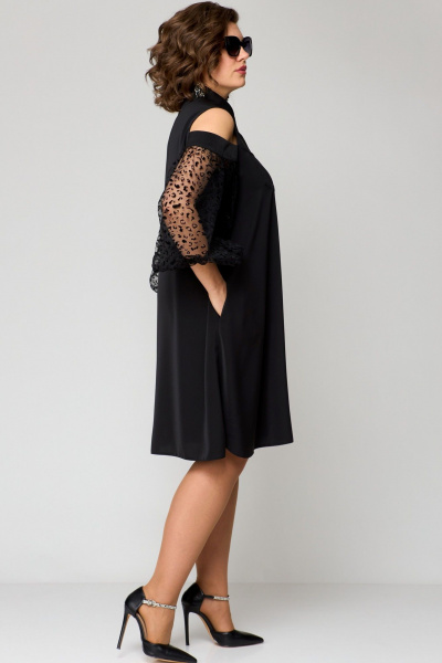 Платье EVA GRANT 7322 черный+кружево - фото 7