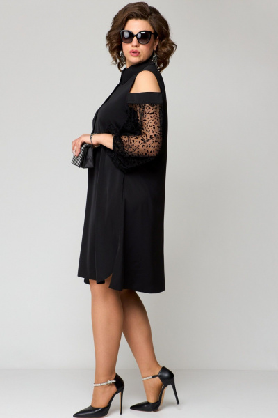 Платье EVA GRANT 7322 черный+кружево - фото 5