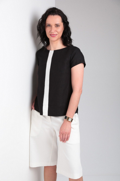 Блуза, шорты Ma Vie М649 белый,черный - фото 6