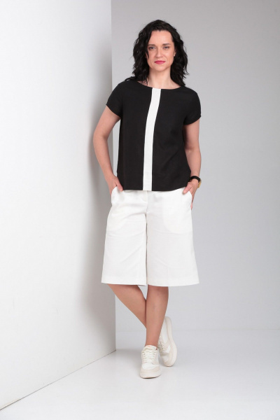 Блуза, шорты Ma Vie М649 белый,черный - фото 1