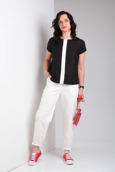 Блуза, брюки Ma Vie М650 белый,черный - фото 10