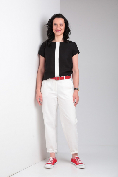 Блуза, брюки Ma Vie М650 белый,черный - фото 7