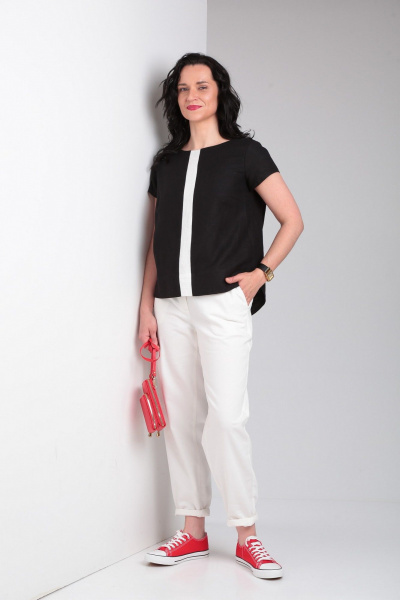 Блуза, брюки Ma Vie М650 белый,черный - фото 1