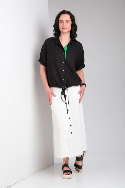 Блуза, юбка Ma Vie М659 белый,черный - фото 8