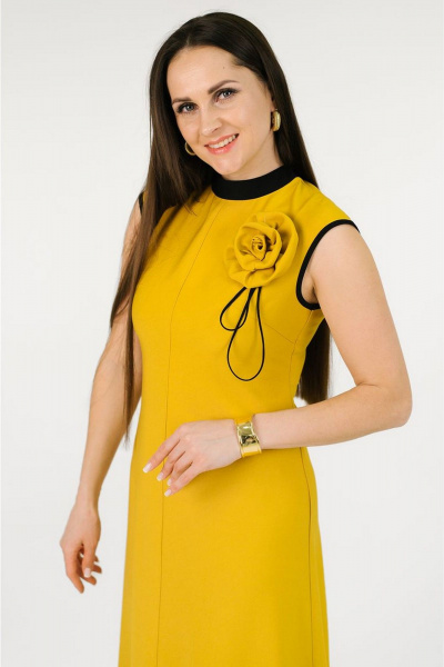 Платье MONA STYLE FASHION&DESIGN 24019 горчичный - фото 3