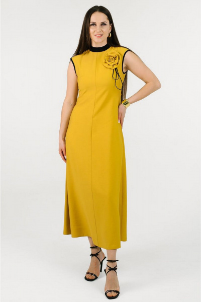 Платье MONA STYLE FASHION&DESIGN 24019 горчичный - фото 1