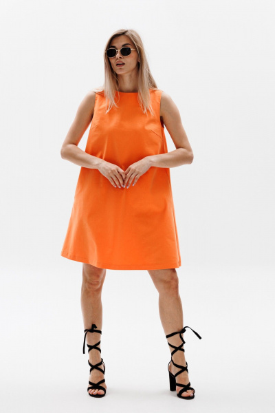 Платье FAMA F13-03О оранжевый - фото 5