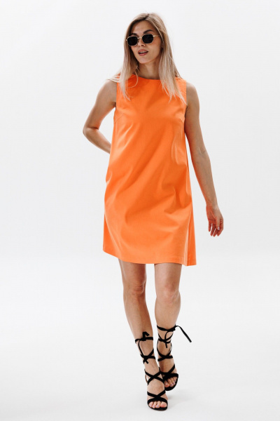 Платье FAMA F13-03О оранжевый - фото 4