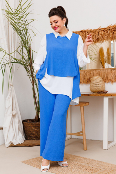 Блуза, брюки, жилет Romanovich Style 3-2510 голубой - фото 2