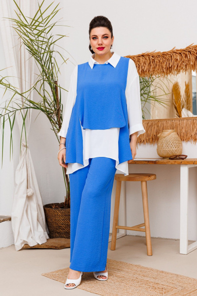 Блуза, брюки, жилет Romanovich Style 3-2510 голубой - фото 1