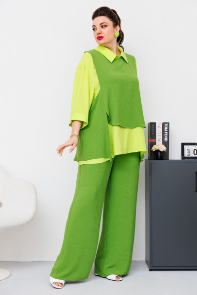 Блуза, брюки, жилет Romanovich Style 3-2510 салатовый - фото 6