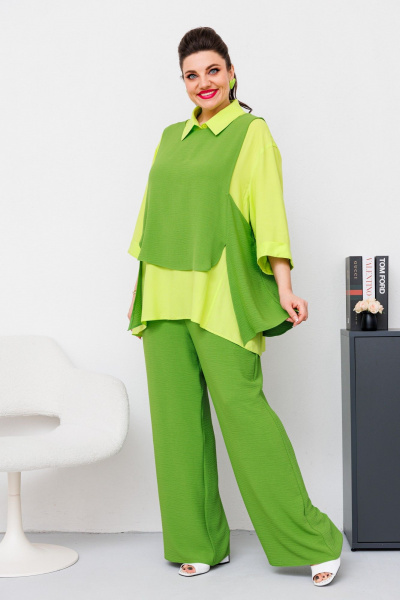Блуза, брюки, жилет Romanovich Style 3-2510 салатовый - фото 5
