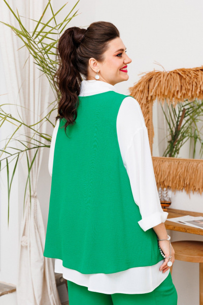 Блуза, брюки, жилет Romanovich Style 3-2510 зеленый - фото 5
