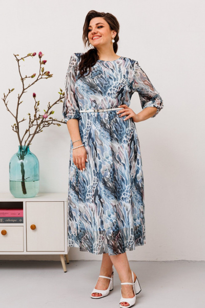 Платье Romanovich Style 1-2607 серо-голубой - фото 8