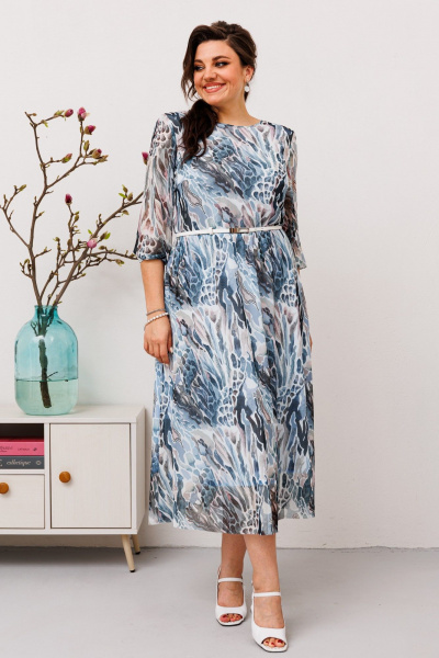 Платье Romanovich Style 1-2607 серо-голубой - фото 1