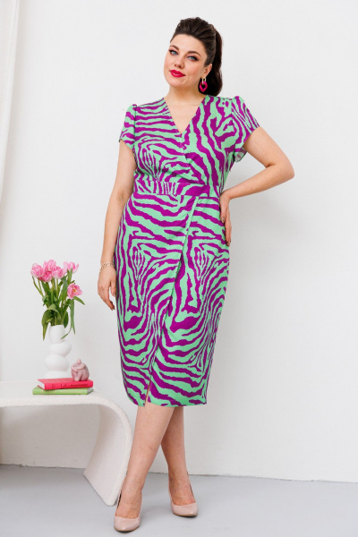 Платье Romanovich Style 1-2532 салат/фиолет - фото 2