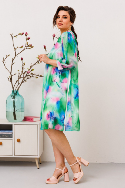 Платье Romanovich Style 1-2628 салат/розовый - фото 5