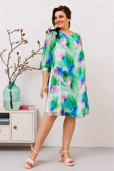 Платье Romanovich Style 1-2628 салат/розовый - фото 4