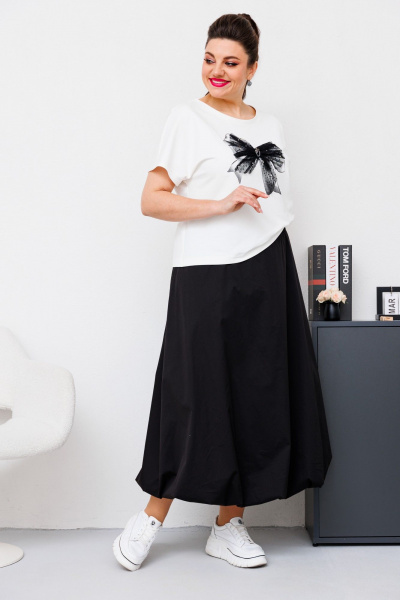 Блуза, юбка Romanovich Style 2-2663 белый/чёрный - фото 4