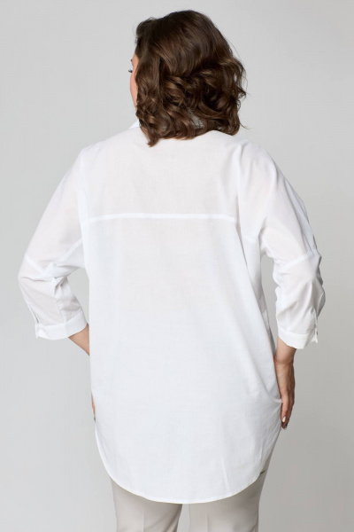 Блуза, брюки Solomeya Lux 931в белый+бежевый - фото 6