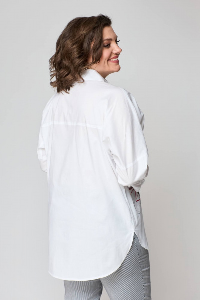 Блуза, брюки Solomeya Lux 931б белый+серый - фото 10