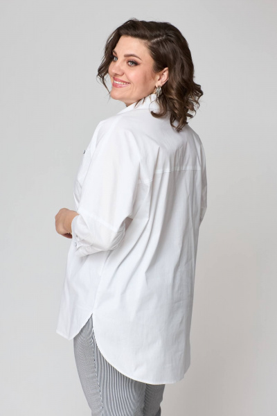 Блуза, брюки Solomeya Lux 931б белый+серый - фото 2