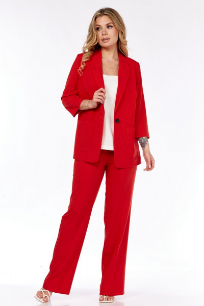 Блуза, брюки, жакет Милора-стиль 1208 красный - фото 1