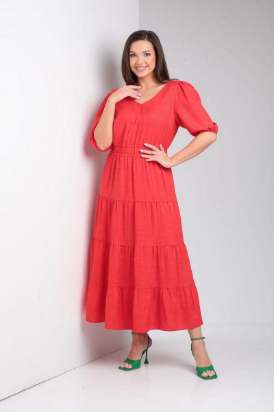 Платье Милора-стиль 1219 красный - фото 2
