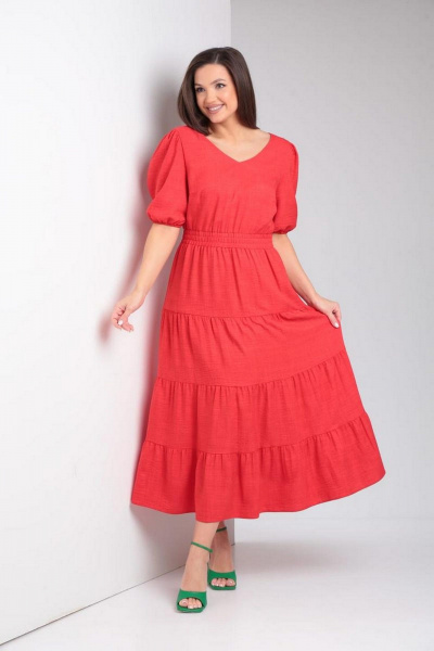 Платье Милора-стиль 1219 красный - фото 1