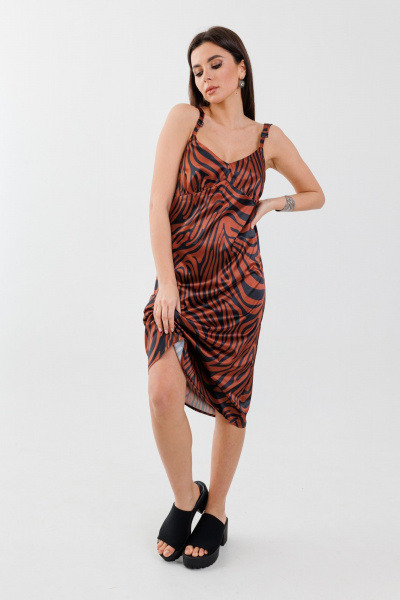 Платье Anelli 1390 терракот-зебра - фото 4