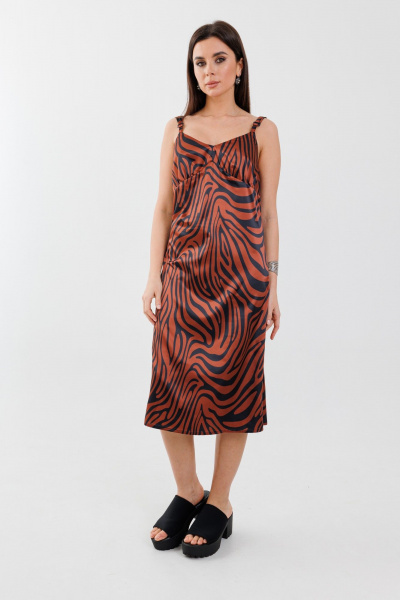 Платье Anelli 1390 терракот-зебра - фото 2