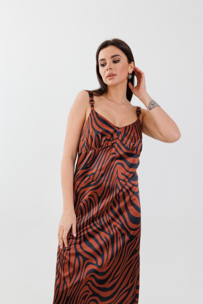 Платье Anelli 1390 терракот-зебра - фото 1