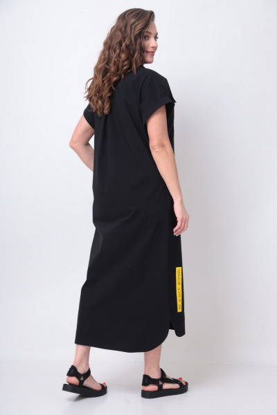 Платье, пояс Michel chic 993/2 черный,желтый - фото 6