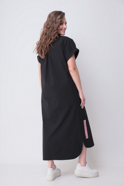 Платье, пояс Michel chic 993/2 черный,розовый - фото 6