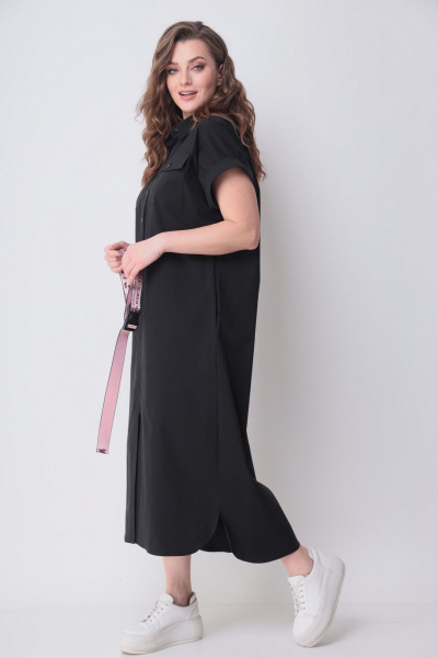 Платье, пояс Michel chic 993/2 черный,розовый - фото 3